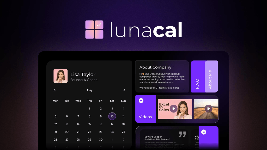 Booking page lunacal